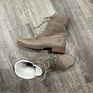 Timberland Tan Women's Waterproof Fleece Fold-Down Fashion Boot Size 10